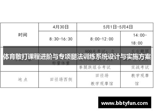 体育散打课程进阶与专项腿法训练系统设计与实施方案